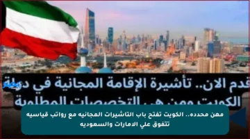 مهن محددة.. الكويت تفتح باب التأشيرات المجانية مع رواتب قياسية تتفوق على الإمارات والسعودية
